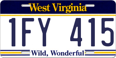WV license plate 1FY415
