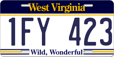 WV license plate 1FY423