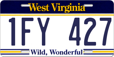 WV license plate 1FY427