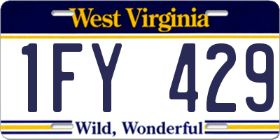 WV license plate 1FY429