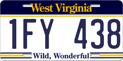 WV license plate 1FY438