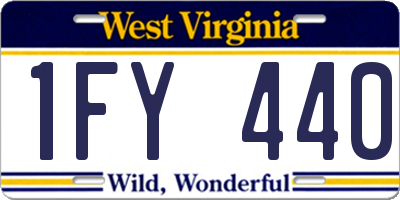 WV license plate 1FY440