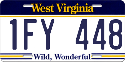 WV license plate 1FY448