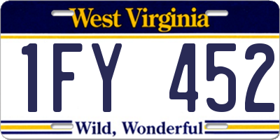 WV license plate 1FY452