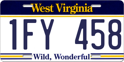 WV license plate 1FY458