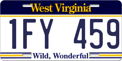WV license plate 1FY459