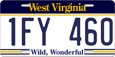 WV license plate 1FY460