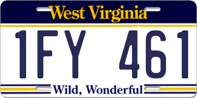 WV license plate 1FY461