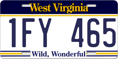 WV license plate 1FY465