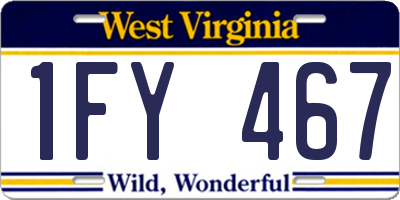 WV license plate 1FY467