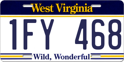 WV license plate 1FY468