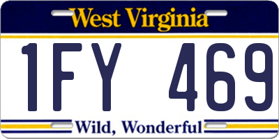 WV license plate 1FY469