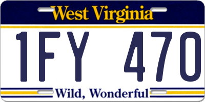 WV license plate 1FY470