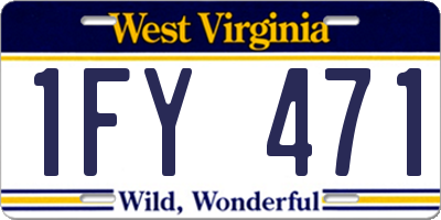 WV license plate 1FY471