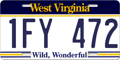 WV license plate 1FY472