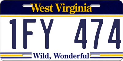 WV license plate 1FY474