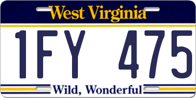 WV license plate 1FY475