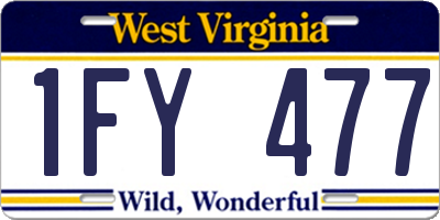 WV license plate 1FY477
