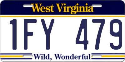 WV license plate 1FY479