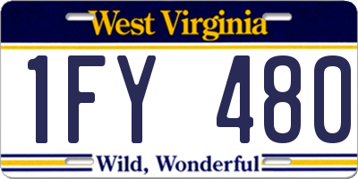 WV license plate 1FY480