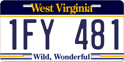 WV license plate 1FY481