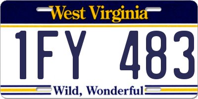 WV license plate 1FY483