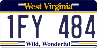 WV license plate 1FY484