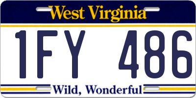 WV license plate 1FY486