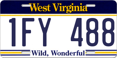 WV license plate 1FY488