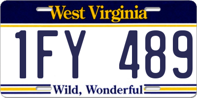 WV license plate 1FY489