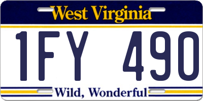 WV license plate 1FY490