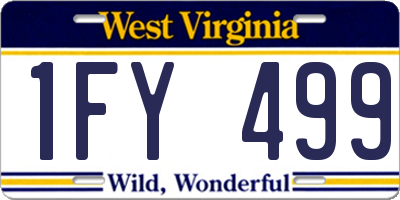 WV license plate 1FY499
