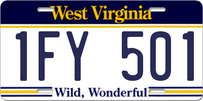 WV license plate 1FY501