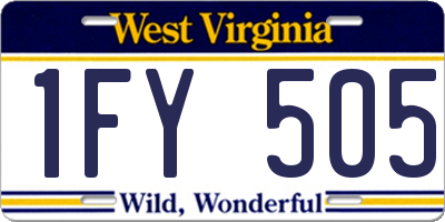 WV license plate 1FY505