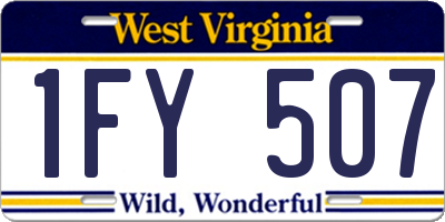 WV license plate 1FY507
