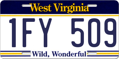WV license plate 1FY509
