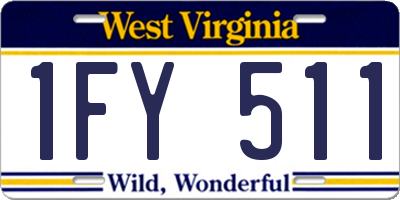 WV license plate 1FY511