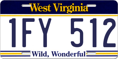 WV license plate 1FY512