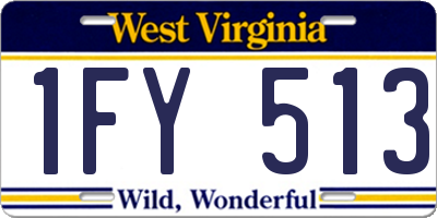 WV license plate 1FY513
