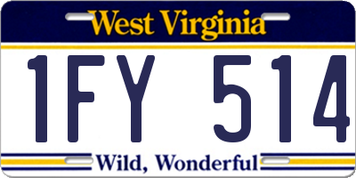 WV license plate 1FY514