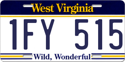 WV license plate 1FY515