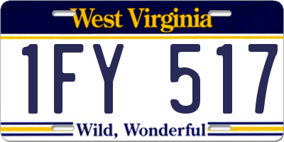 WV license plate 1FY517