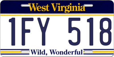 WV license plate 1FY518