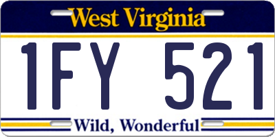 WV license plate 1FY521