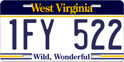 WV license plate 1FY522