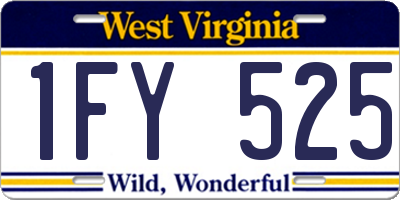 WV license plate 1FY525