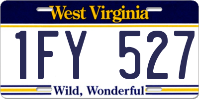 WV license plate 1FY527