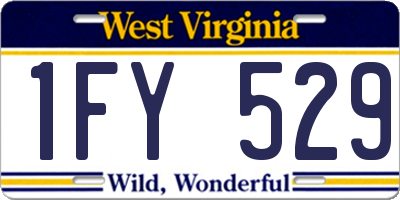 WV license plate 1FY529