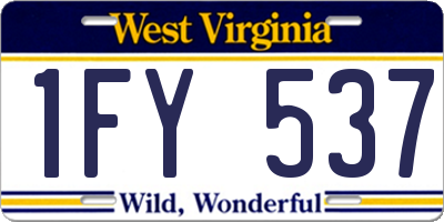 WV license plate 1FY537