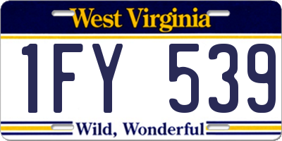 WV license plate 1FY539